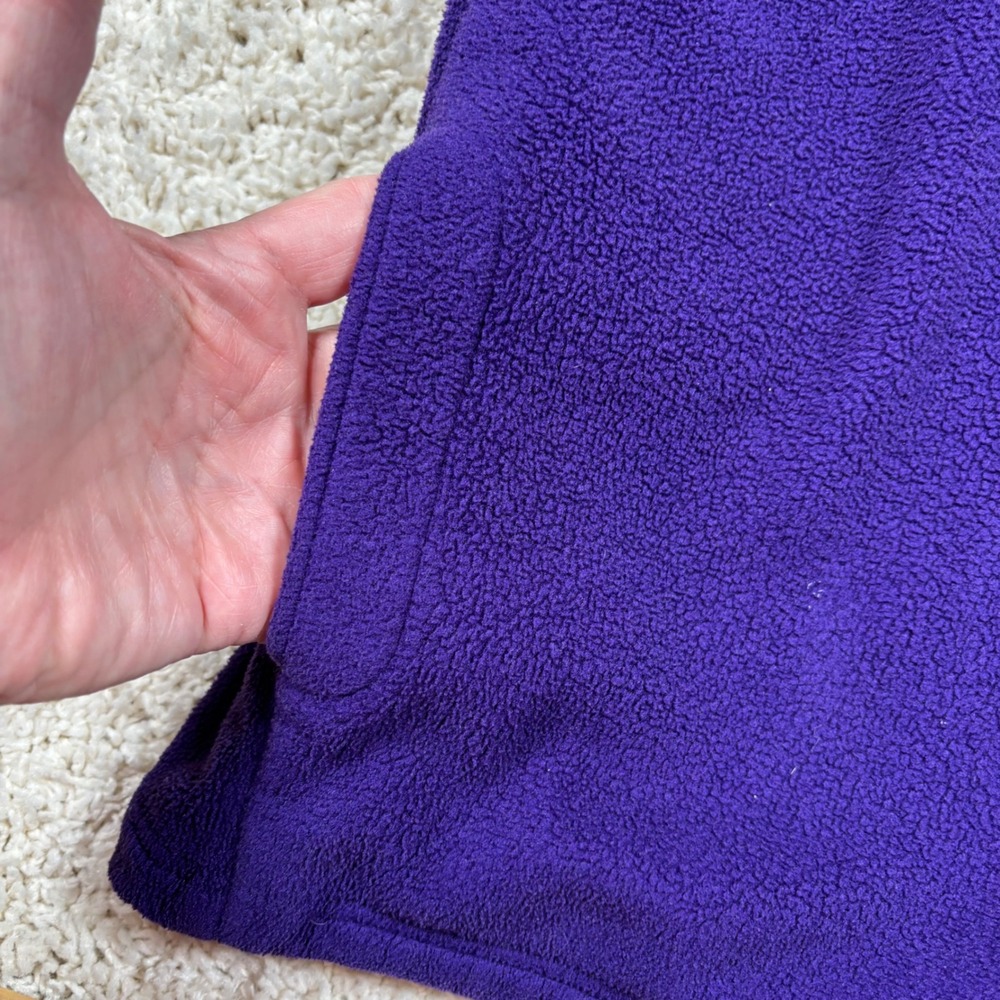 Lands End Purple Fleece 1/4 Zip Pullover Top‎ Women's L Polyester PolarTec - Picture 6 of 9
